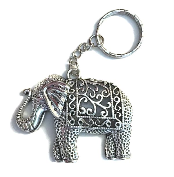 Nyckelring Elefant i antiksilver XL