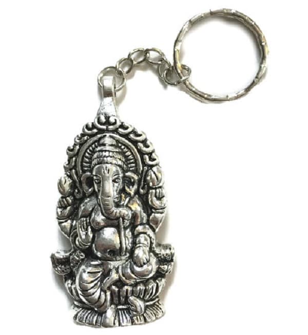 Keyring - Ganesha - Hinduism - Silver