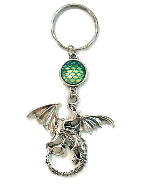 Nyckelring Drake Drakfjäll Fantasy Dragon Grön