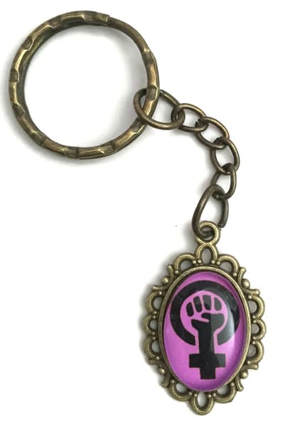 Keyring - Female Symbol - Purple/Black - Chain - Bronze