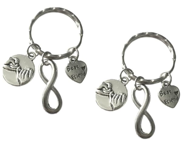 Keyring - Pinky Swear - Best Friends - Infinity - Silver