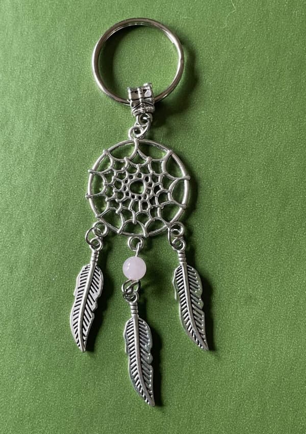 Keyring - Dreamcatcher - Rose Quartz