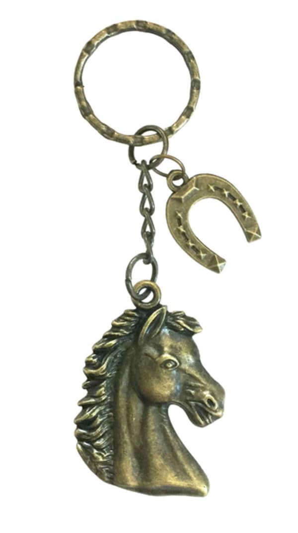 Keyring - Horse - Horse shoe - Bronze