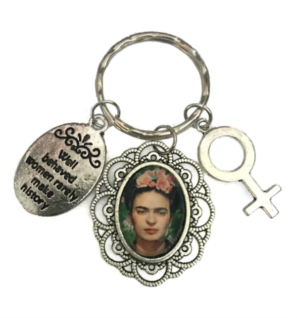 Nyckelring Frida Kahlo Silver Feminist Feminism Ikon Symboler