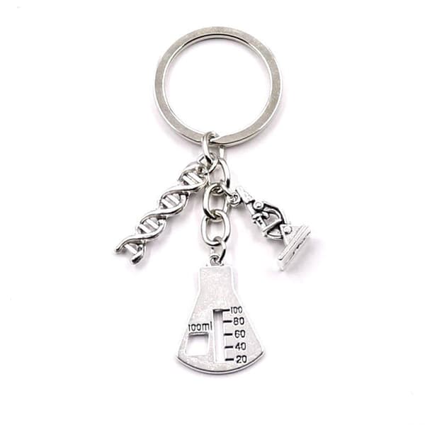 Keyring - Science - Microscope - DNA