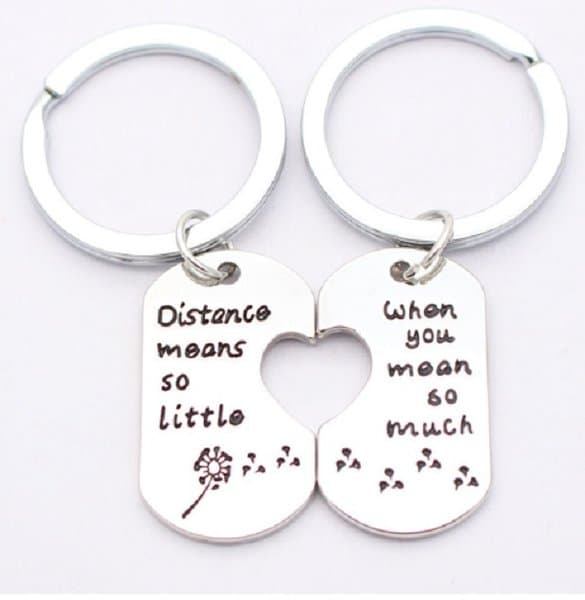 Keyring - Distance means so little - Heart - Two pieces