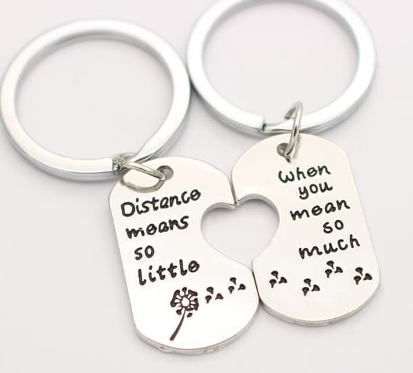 Keyring - Distance means so little - Heart - Two pieces