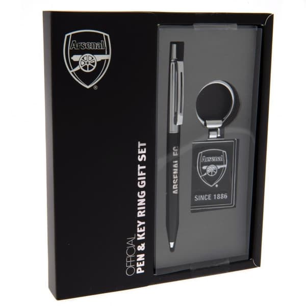Arsenal FC Pen And Keyring Set Black/Silver One Size