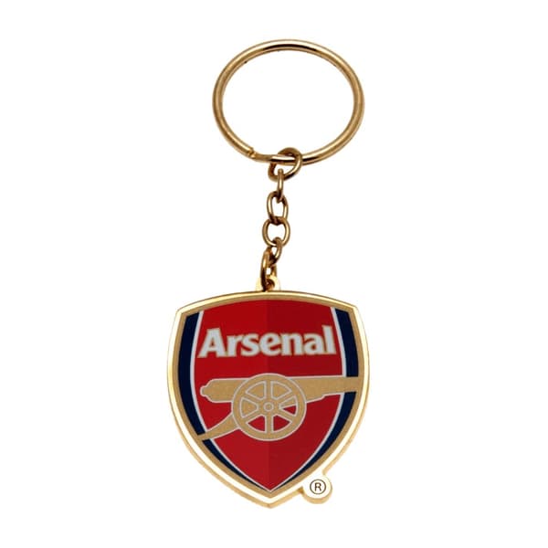 Arsenal FC Officiell metallfotbollsskärm nyckelring Red/Gold One Size