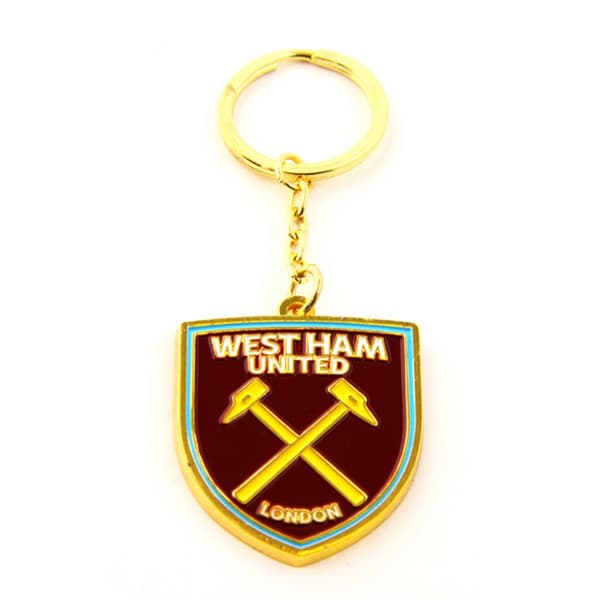West Ham FC Official Metal Football Crest Keyring Claret One Size