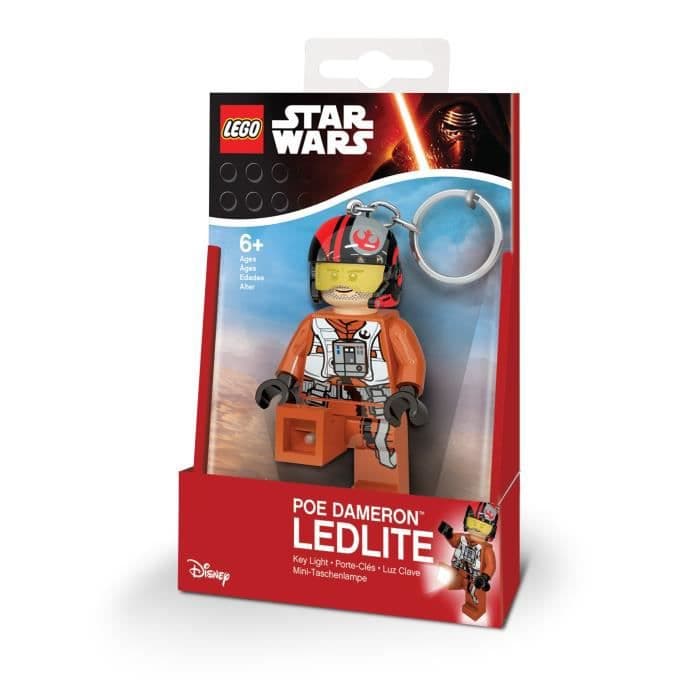 LEGO Star Wars Poe Dameron LED nøglering - Oplyst føtter - Multiretningsbelysning - 4,5 X 2,4 X 7,83 cm