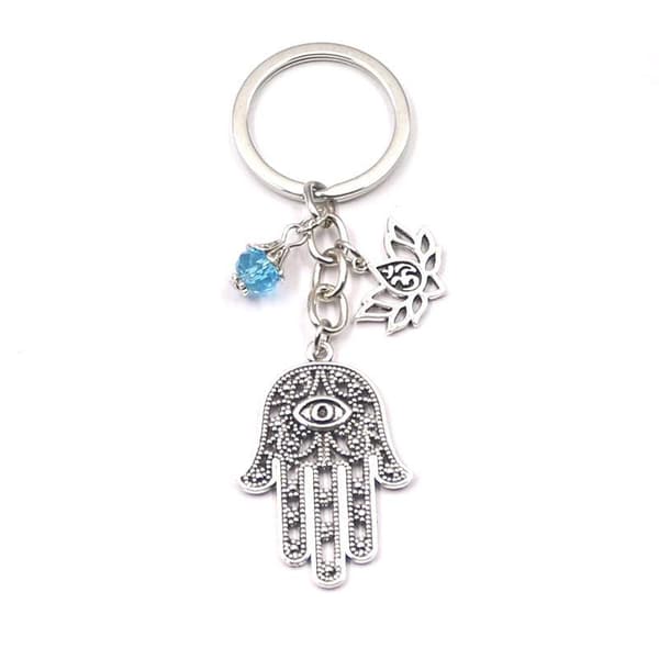 Nyckelring Hamsa Fatimas Hand Turkos Yoga Ohm Buddhism