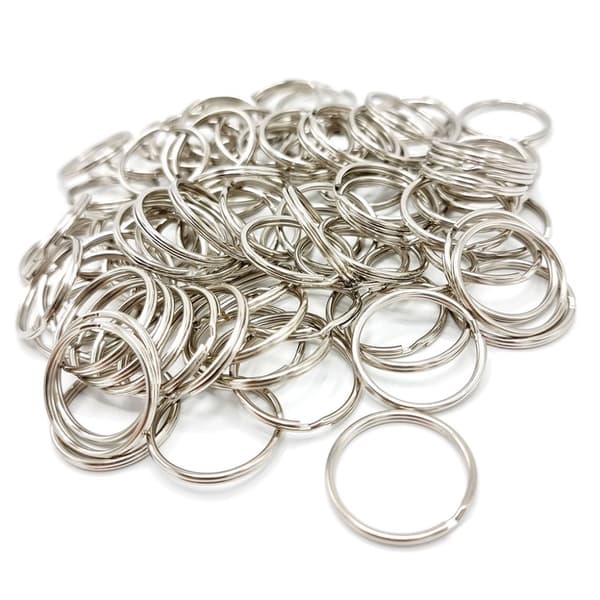 Nyckelringar i Storpack - Dia 25 mm - Silver - 100 st