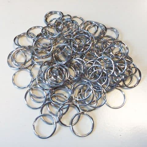 Nyckelringar i Storpack - Dia 20 mm - Silver - 100 st