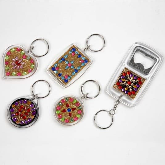 Nyckelringar berlocker - 40x50 mm - Rektangulär - 25 st