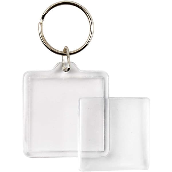 Nyckelringar berlocker - 40 x 40 mm - Kvadrat - 25 st