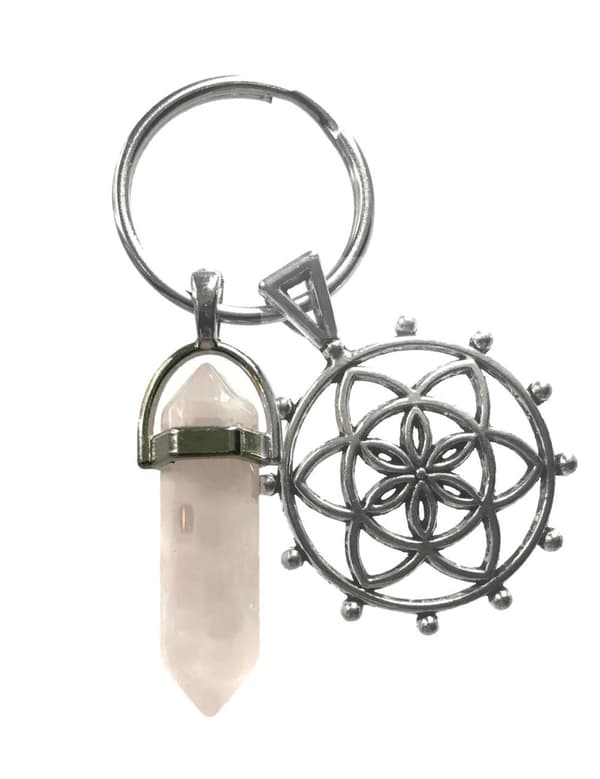 Keyring - Rose Quartz - Seed of Life