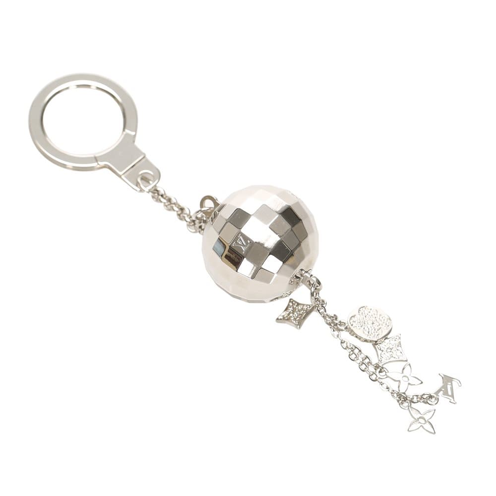 Louis Vuitton Glitter Mirror Ball Key Chain Silver