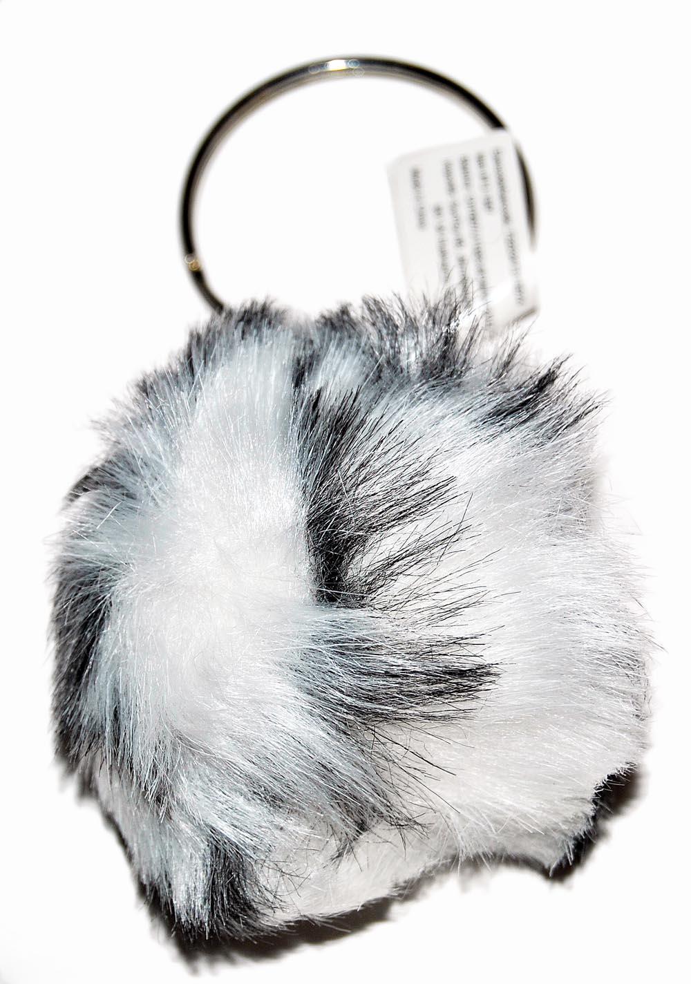 Nyckelring Pom Pom Vit/Svart
