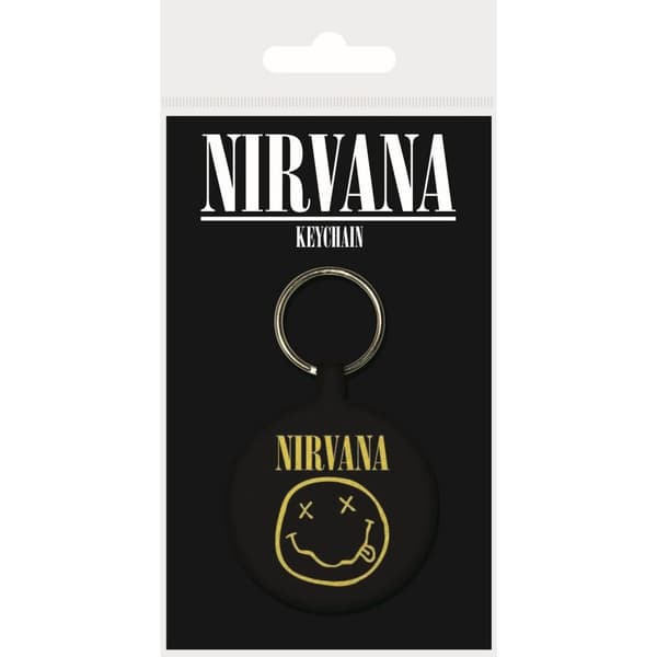Nirvana Smiley vævet nøglering