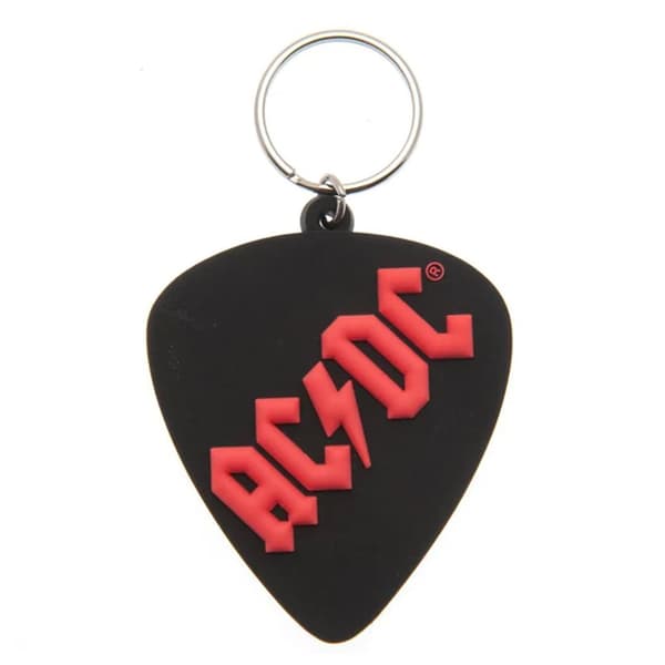 AC/DC Plectrum gummi nøglering Black/Red One Size