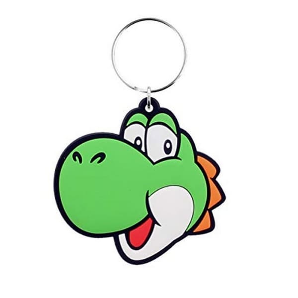 Super Mario Yoshi nøglering i gummi Green/White One Size