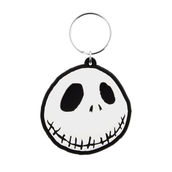 Nightmare Before Christmas Jack Rubber Keyring White/Black One Size