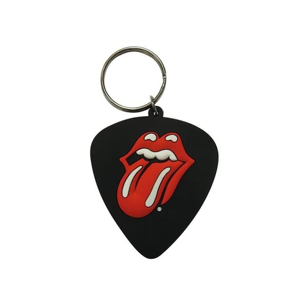 The Rolling Stones Plectrum Rubber Keyring Black/Red One Size