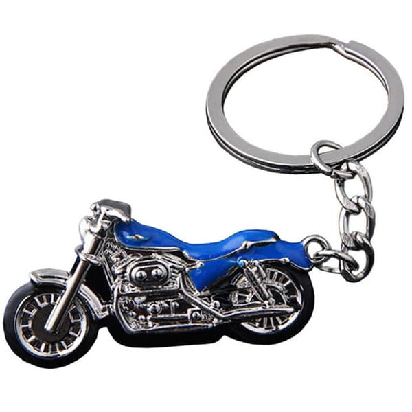 Stilsäker Motorcykel Nyckelring Blå