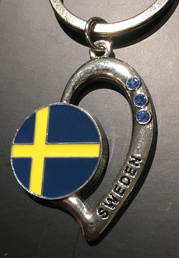 Nyckelring Souvenir Hjärta Flagga