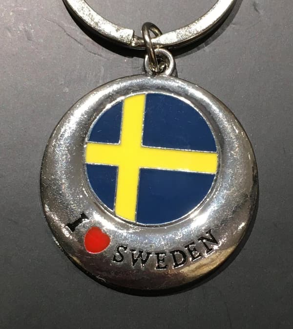 Nyckelring Souvenir Flagga I Love Sweden