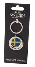 Miniatyrbild 1 av 2: Nyckelring Souvenir Flagga I Love Sweden