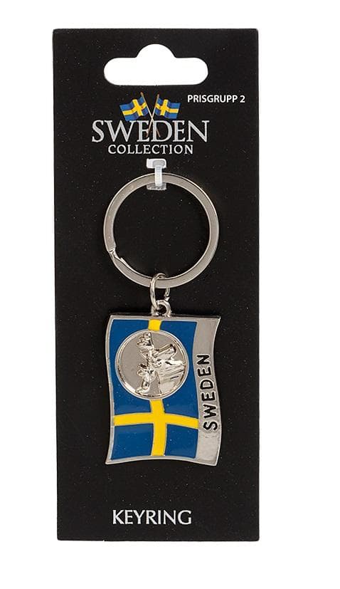 Nyckelring Souvenir Flagga Älg Sweden