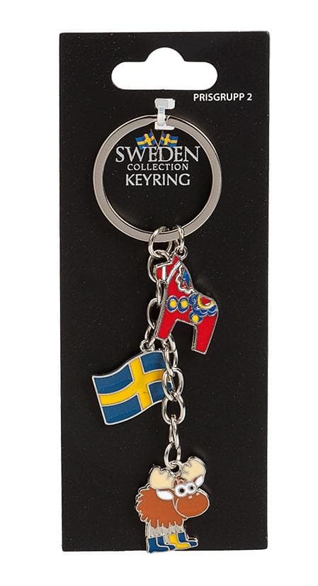 Nyckelring Souvenir Dalahäst Flagga Älg