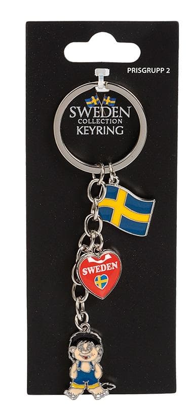 Nyckelring Souvenir Troll Hjärta Flagga