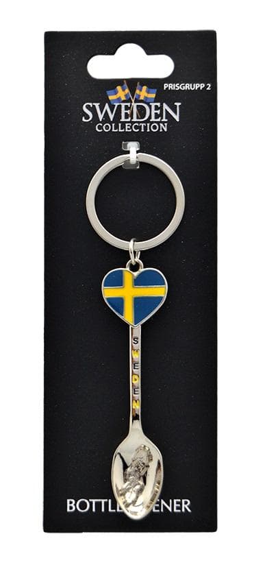 Nyckelring Souvenir Kapsylöppnare Tesked Sweden