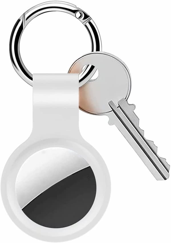 3-Pack Airtag Skal - 4 Färger med nyckelring Vit