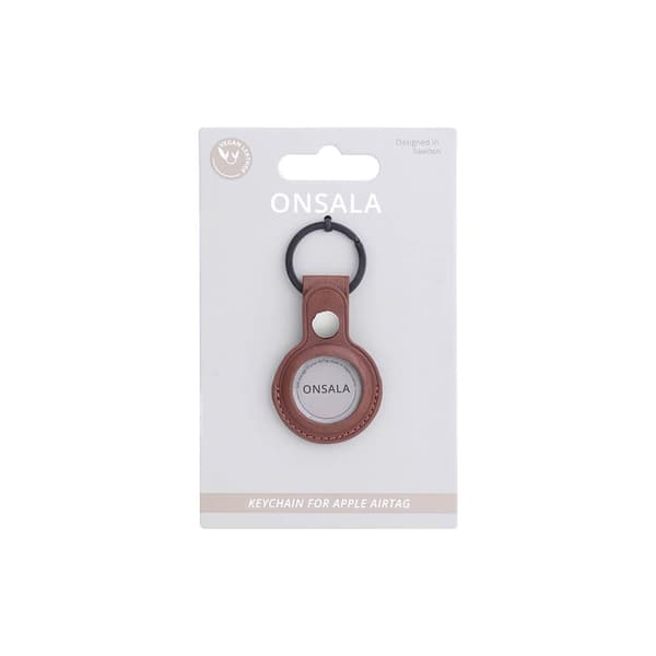Airtag Holder med Nøglering Brun