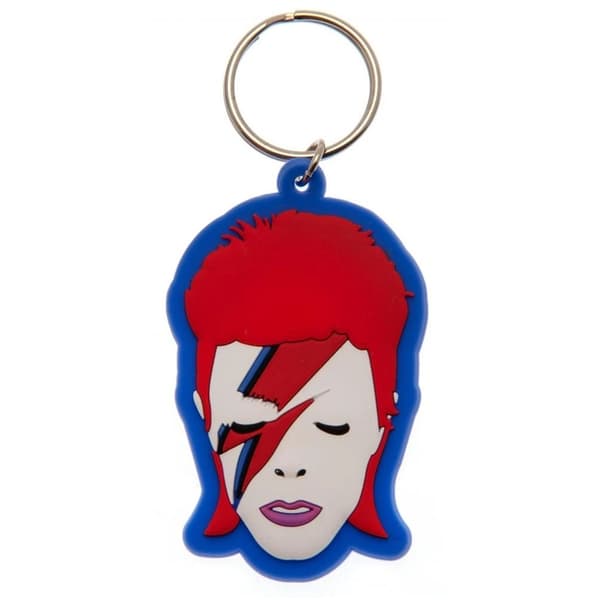 David Bowie Rubber Keyring Blue/Red/White One Size