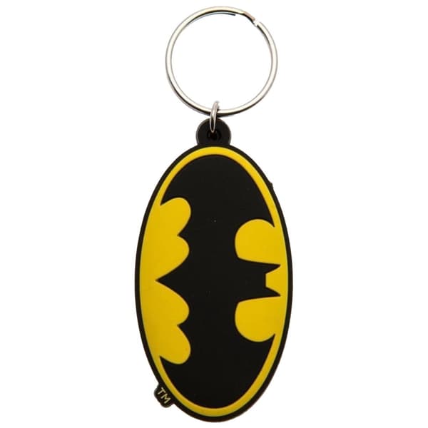 Batman Symbol Rubber Keyring Black/Yellow One Size
