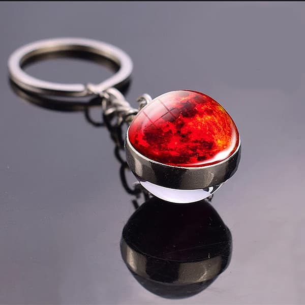 Nyckelring med planet i glas - Mars