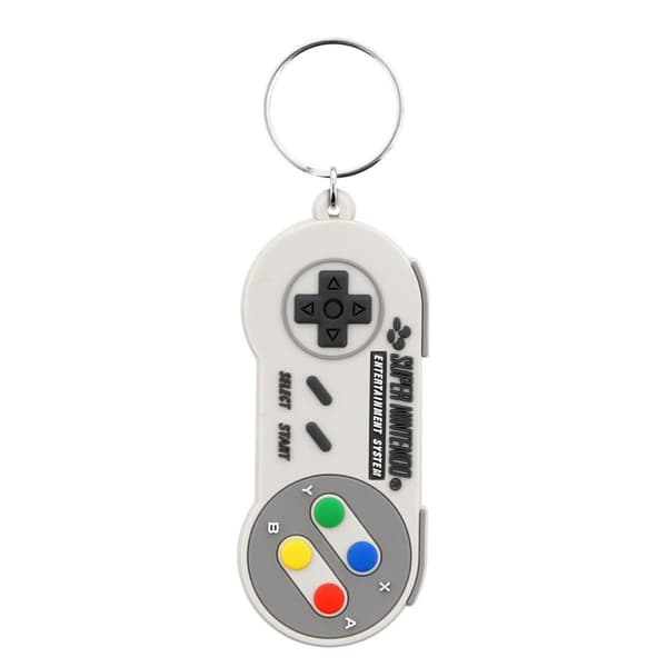 Nintendo SNES Controller Keyring White One Size