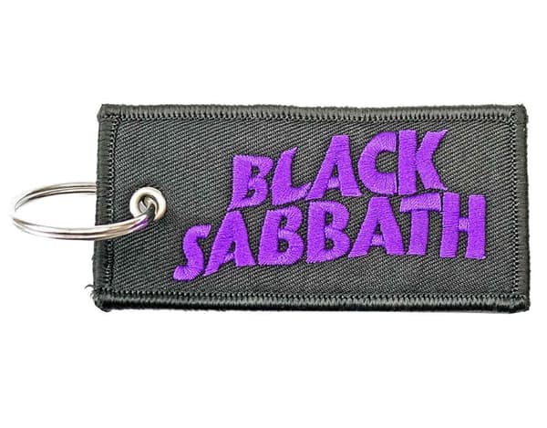 Black Sabbath Keyring Keychain Patch Wavy Band Logo Official Black Taille unique