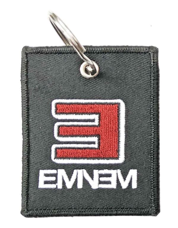 Eminem Keyring Keychain Patch Reversed E Logo Official Black One Size