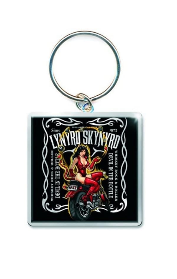 Lynyrd Skynyrd Keyring Keychain logo Devil in the Bottle Official One Size