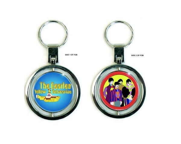 The Beatles Keychain Yellow Submarine Official metal spinner One Size