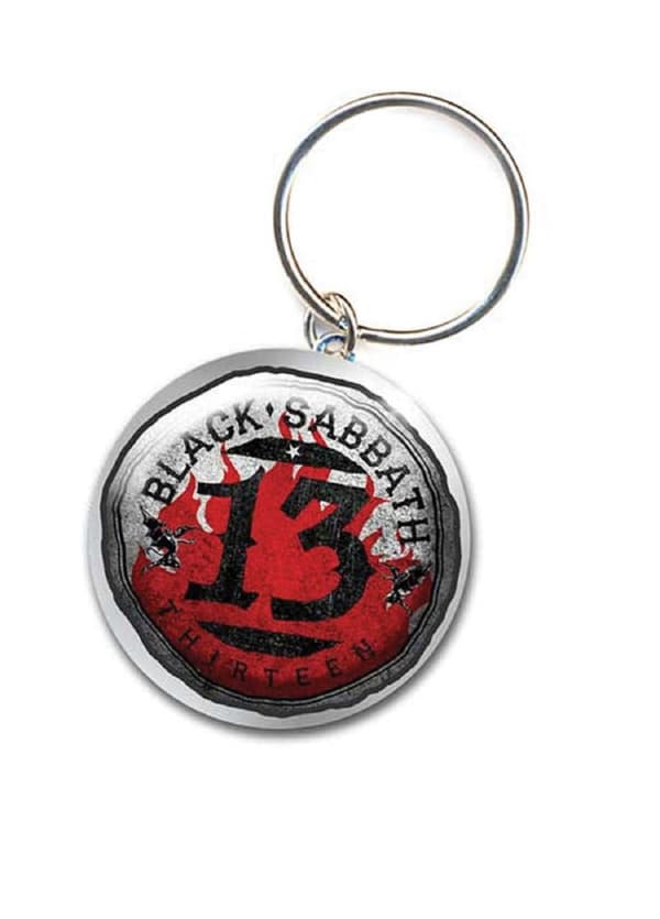 Black Sabbath Keyring Keychain 13 Flame Circle band logo Official metal Taglia unica