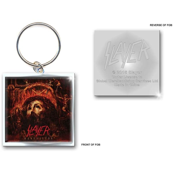 Slayer Keychain Repentless band logo Official Metal Keyring One Size