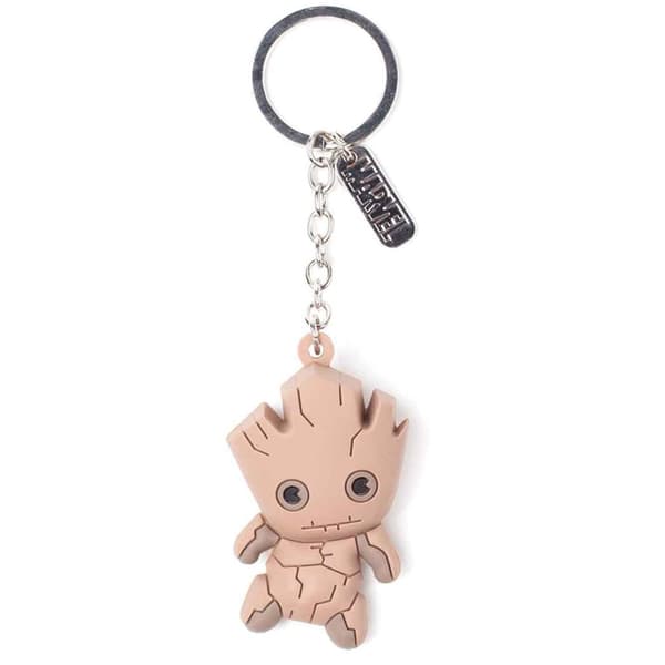 Guardians of the galaxy Keyring Keychain Baby Groot 3D Official Rubber One Size