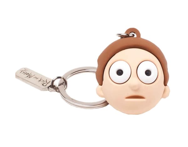 Rick & Morty Keyring Keychain Morty Face 3D Official Rubber One Size